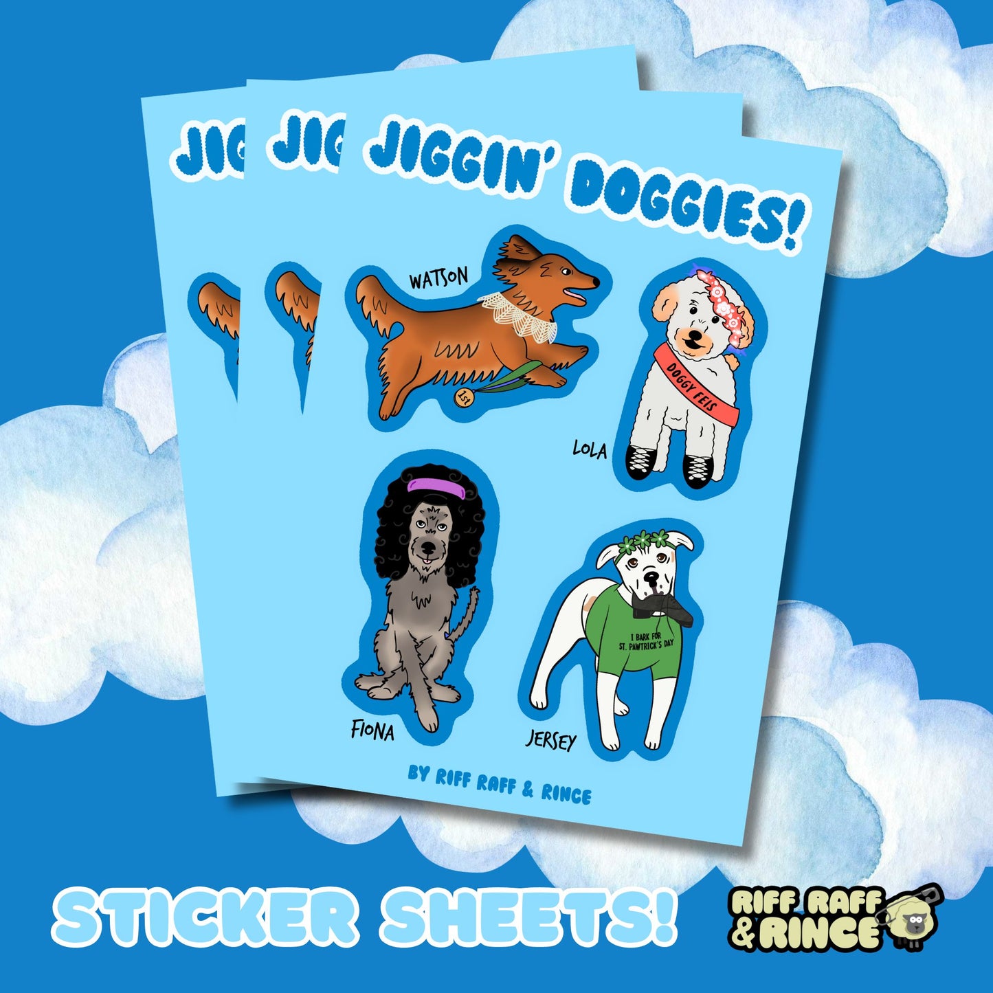 Jiggin' Doggies Sticker Sheet