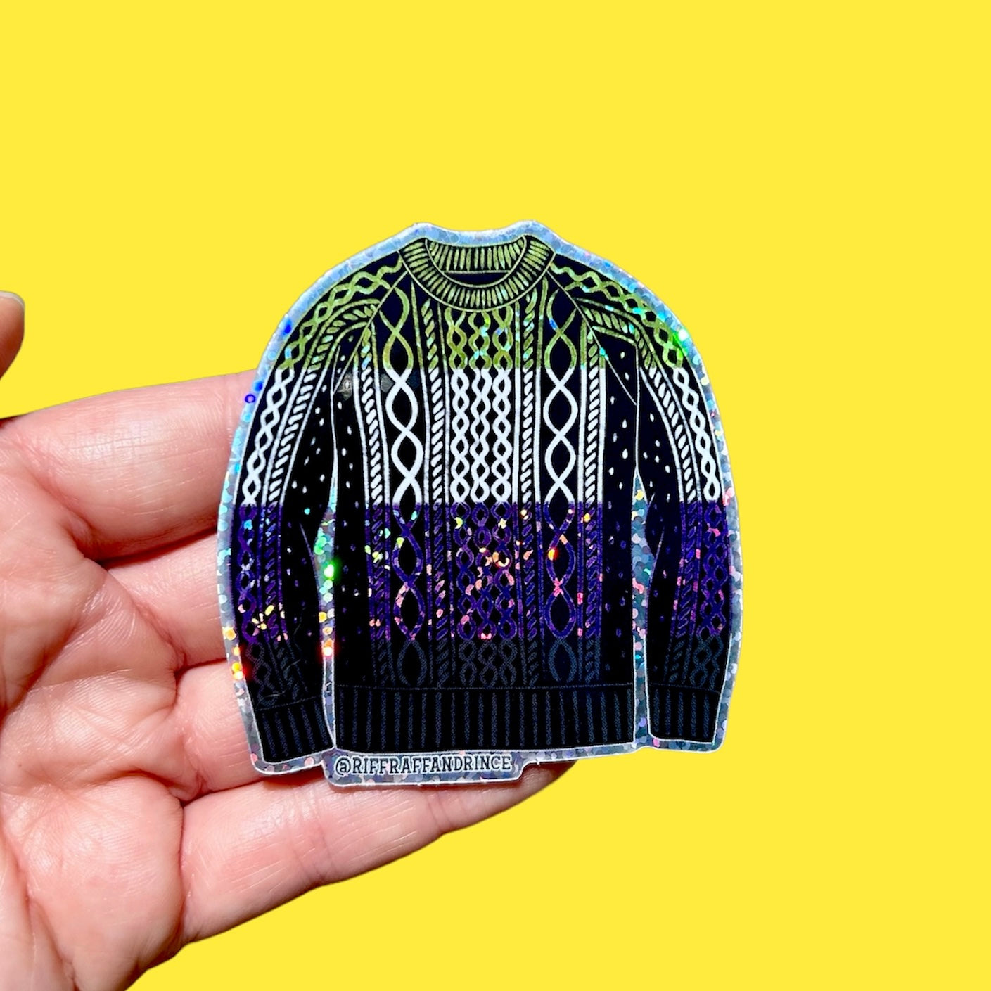 Nonbinary Pride Irish Sweater Glitter Sticker