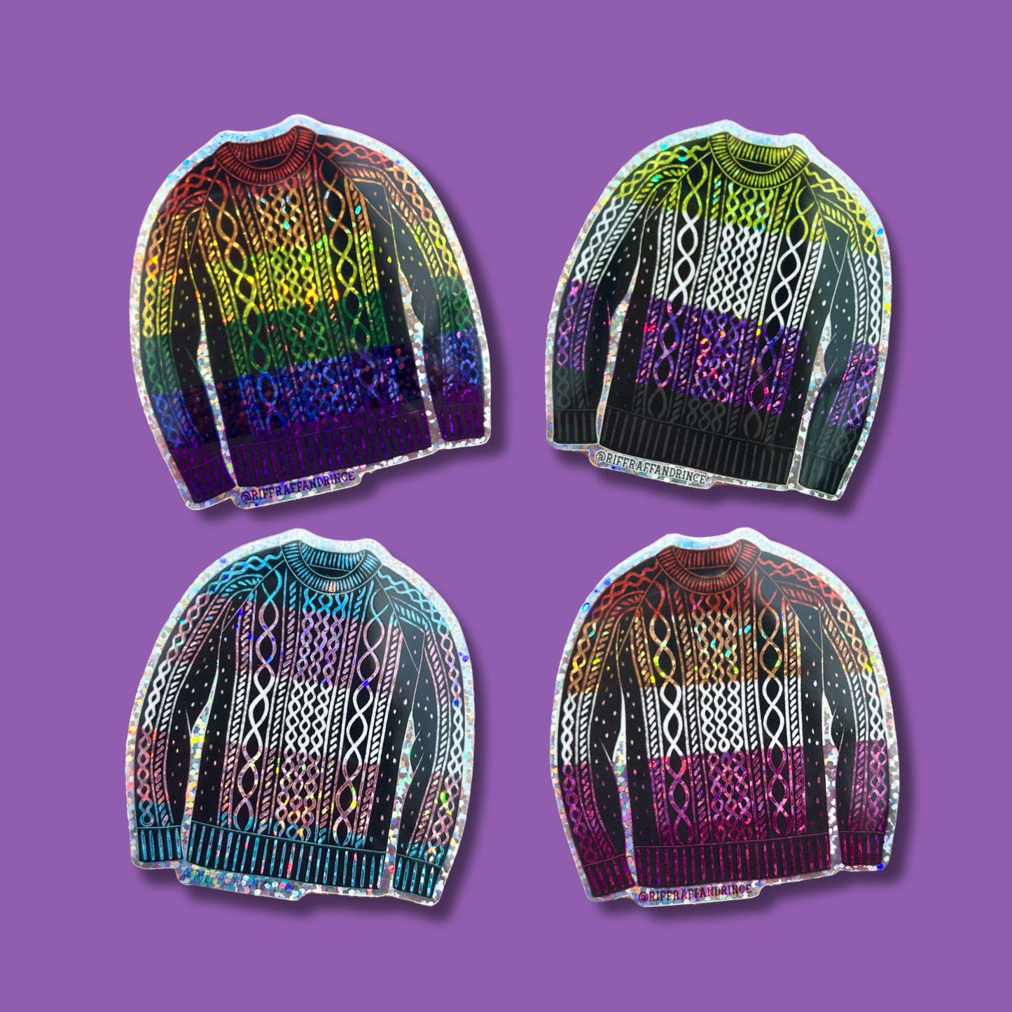 Nonbinary Pride Irish Sweater Glitter Sticker