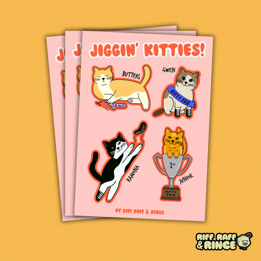 Jiggin' Kitties Sticker Sheet