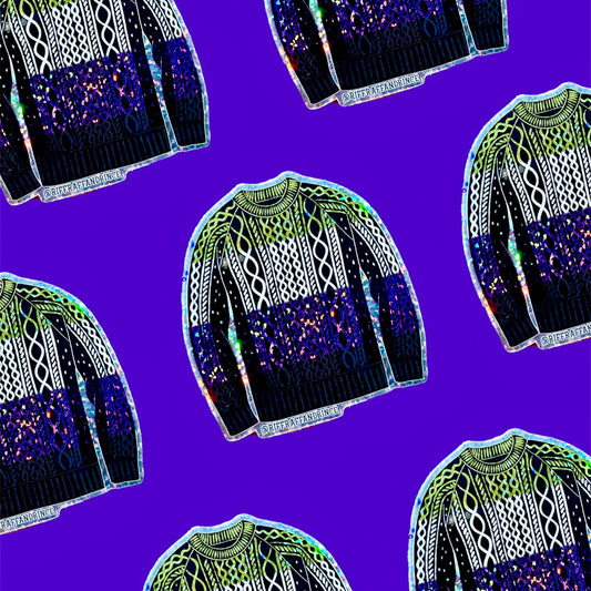 Nonbinary Pride Irish Sweater Glitter Sticker