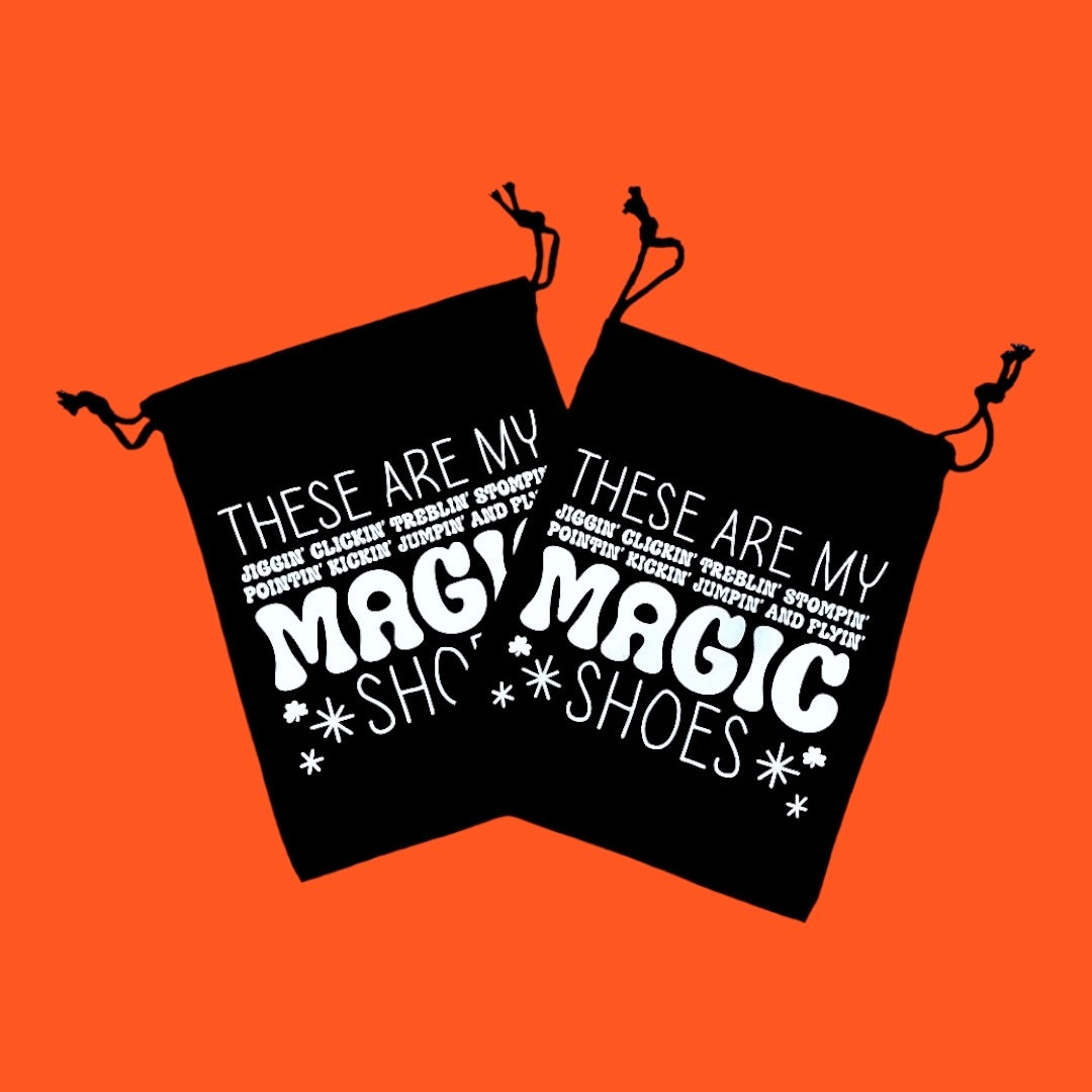 My Magical Irish Dance Shoes! // Drawstring Black Canvas Dance Shoe Bag