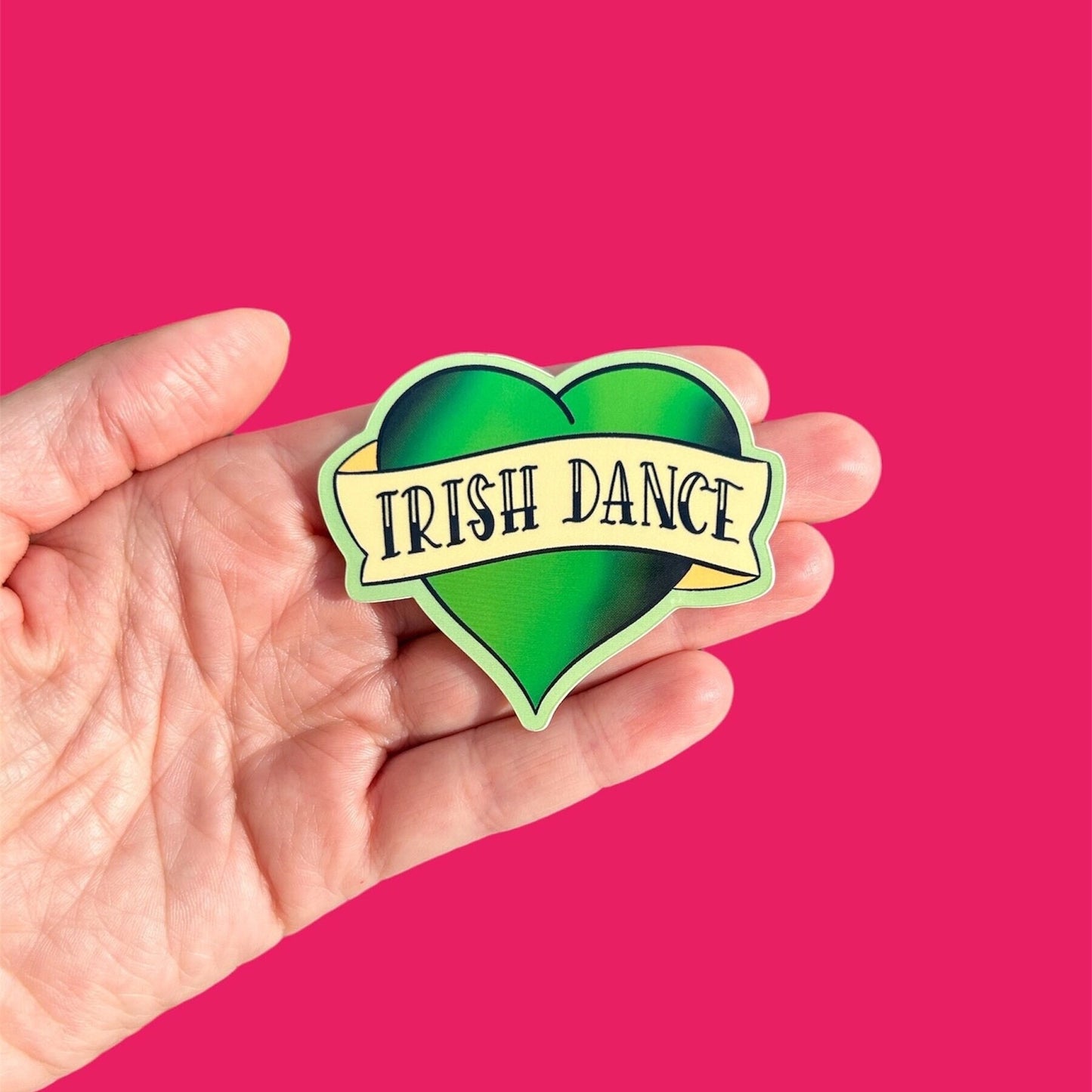 Irish Dance Heart Tattoo Sticker